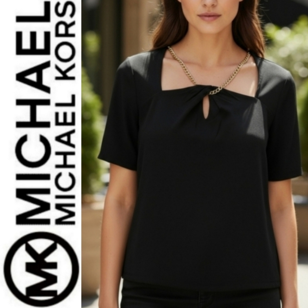 ⚘️Michael Kors Black Chain Accent Blouse